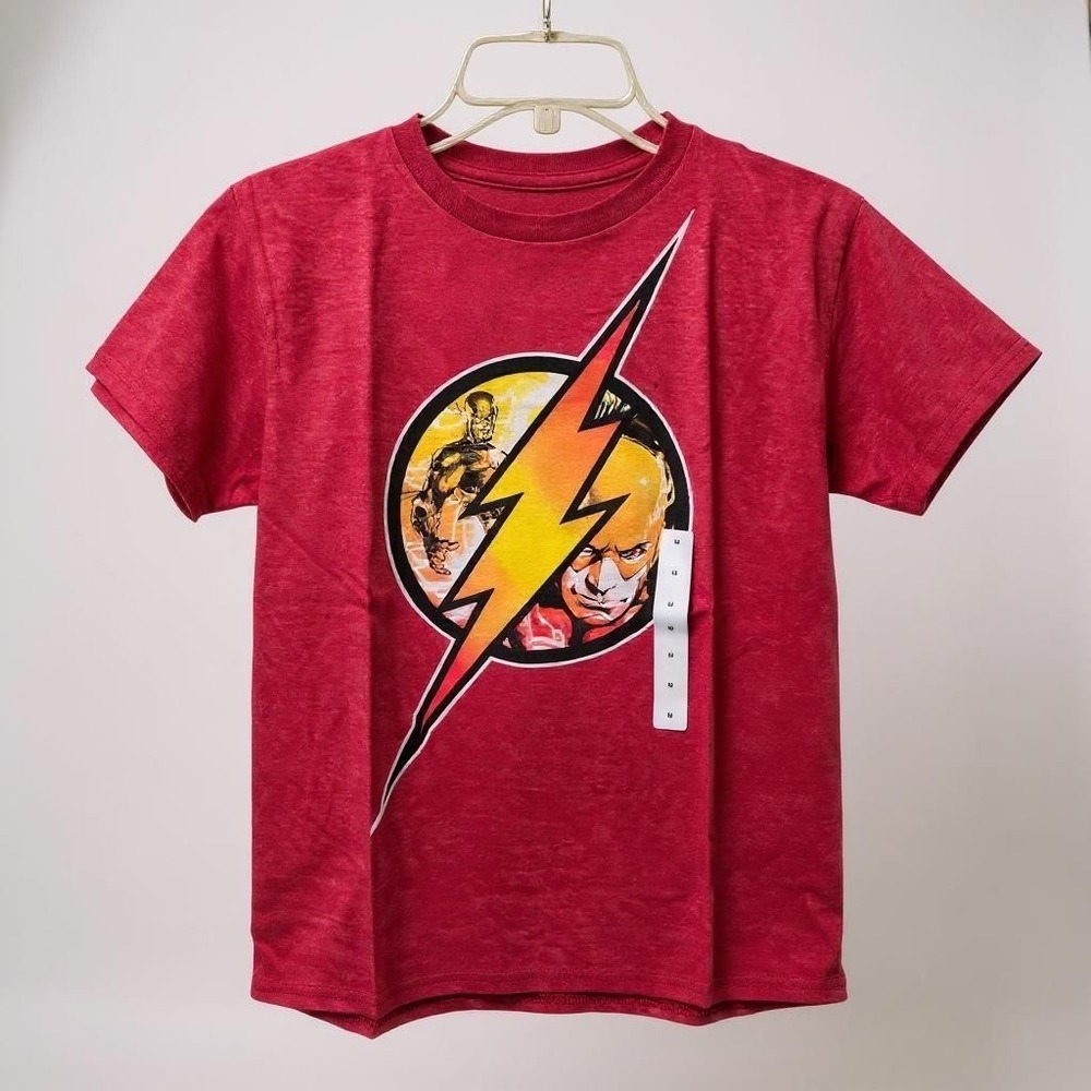 The Flash‎ T-Shirt DC Comics Graphic Tee Red Boys Kids Size M Medium